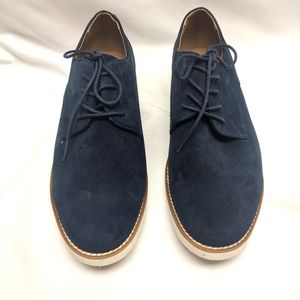 Club Room Blue Casual Faux Suede Lace Up Size 10.5M